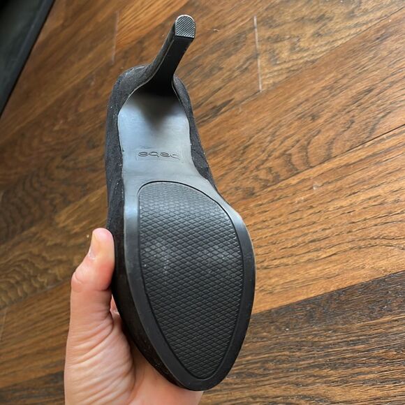 BEBE like new Black faux suede black heels - Picture 9 of 12